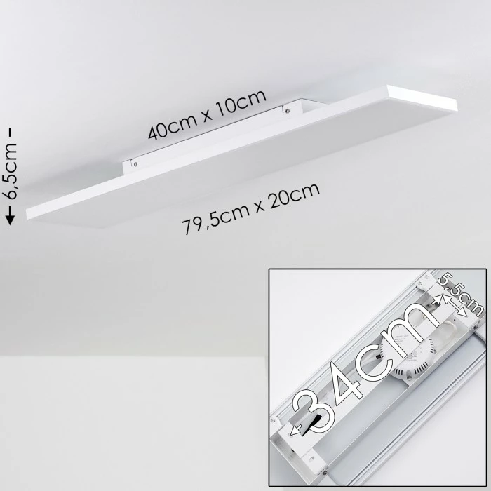 Hofstein Bankura Deckenpanel LED Weiß, 1-flammig, Fernbedienung 2 Hofstein Bankura Deckenpanel LED Weiß, 1-flammig, Fernbedienung – Bild 2