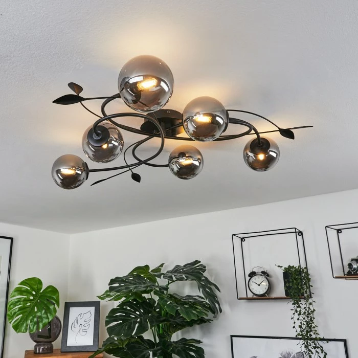 Hofstein Barasat Deckenleuchte LED Schwarz, 6-flammig 1 Hofstein Barasat Deckenleuchte LED Schwarz, 6-flammig