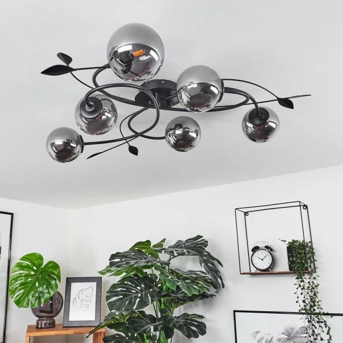 Hofstein Barasat Deckenleuchte LED Schwarz, 6-flammig 12 Hofstein Barasat Deckenleuchte LED Schwarz, 6-flammig – Bild 12