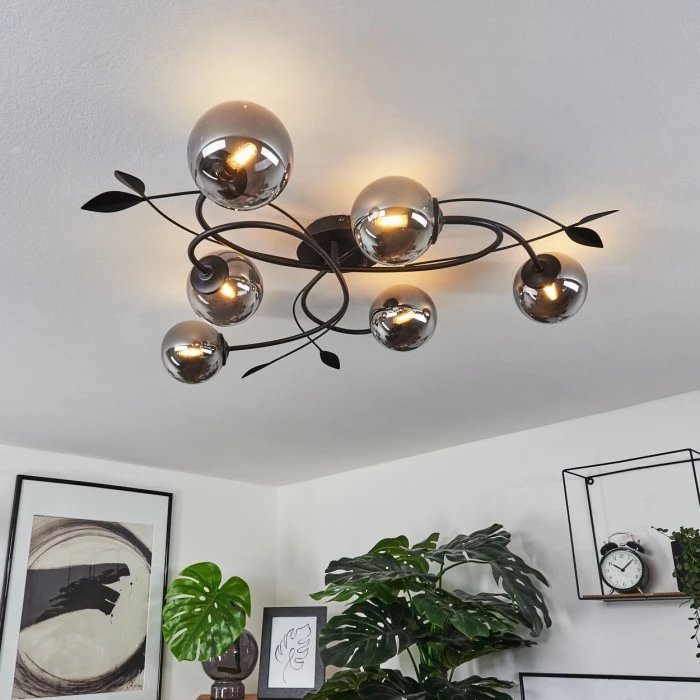 Hofstein Barasat Deckenleuchte LED Schwarz, 6-flammig 9 Hofstein Barasat Deckenleuchte LED Schwarz, 6-flammig – Bild 9