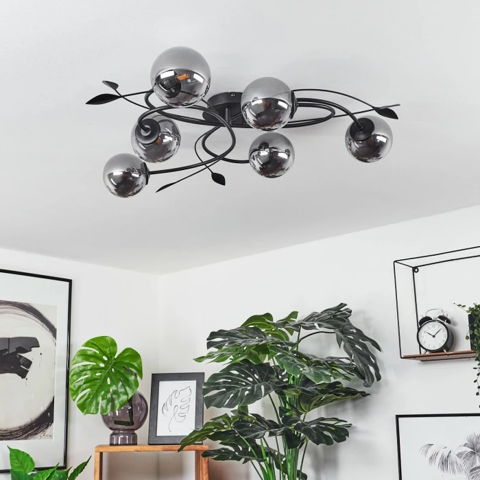 Hofstein Barasat Deckenleuchte LED Schwarz, 6-flammig 10 Hofstein Barasat Deckenleuchte LED Schwarz, 6-flammig – Bild 10