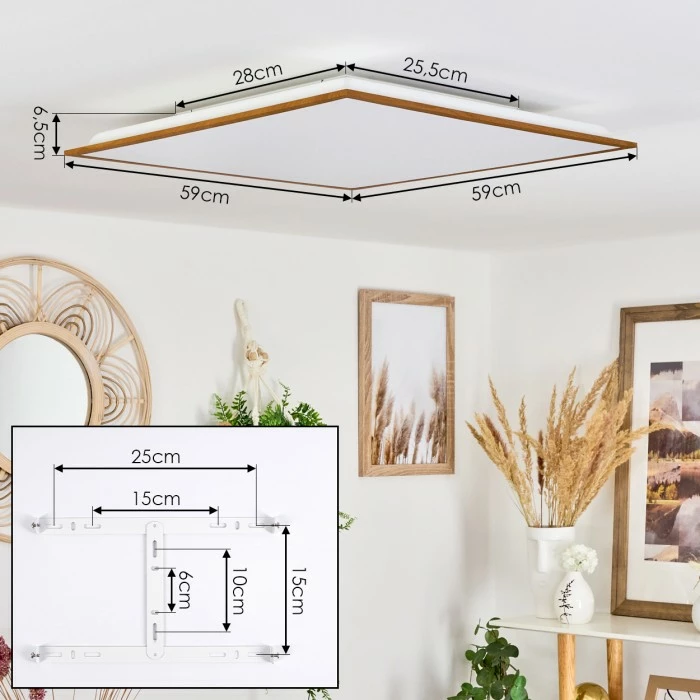Hofstein Barasat Deckenpanel LED Weiß, 1-flammig 4 Hofstein Barasat Deckenpanel LED Weiß, 1-flammig – Bild 4