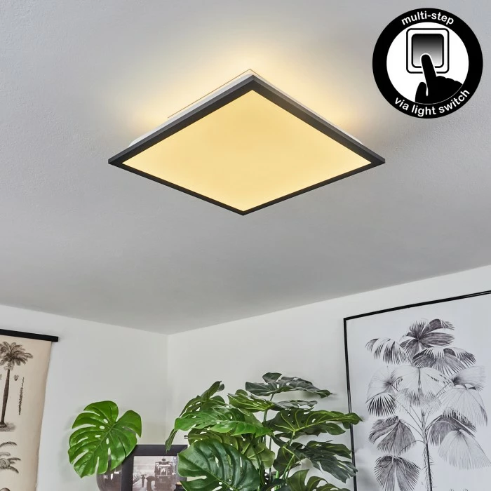 Hofstein Barasat Deckenpanel LED Schwarz, Weiß, 2-flammig 1 Hofstein Barasat Deckenpanel LED Schwarz, Weiß, 2-flammig