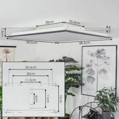 Hofstein Barasat Deckenpanel LED Schwarz, Weiß, 2-flammig -LED Leuchten Verkäufe barasat deckenpanel h3561096 3