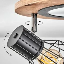 Hofstein Bardhaman Deckenleuchte LED Chrom, Schwarz, Weiß, Holzoptik, 1-flammig -LED Leuchten Verkäufe bardhaman deckenleuchte h3597057 5