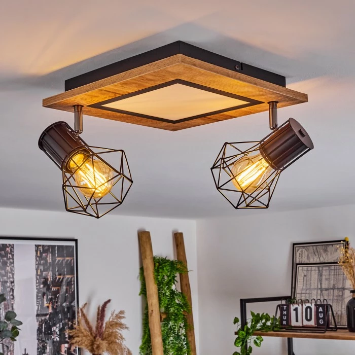 Hofstein Bardhaman Deckenleuchte LED Chrom, Schwarz, Weiß, Holzoptik, 3-flammig 14 Hofstein Bardhaman Deckenleuchte LED Chrom, Schwarz, Weiß, Holzoptik, 3-flammig – Bild 14