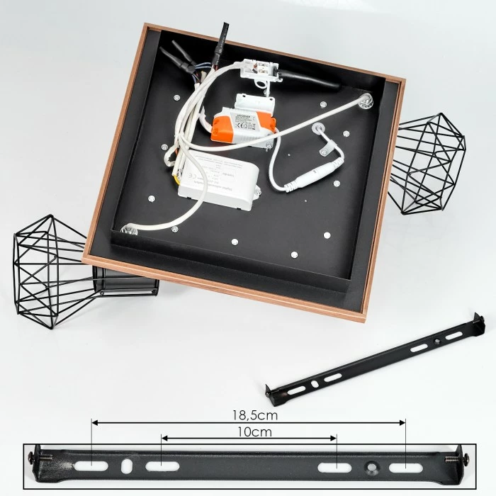 Hofstein Bardhaman Deckenleuchte LED Chrom, Schwarz, Weiß, Holzoptik, 3-flammig 5 Hofstein Bardhaman Deckenleuchte LED Chrom, Schwarz, Weiß, Holzoptik, 3-flammig – Bild 5