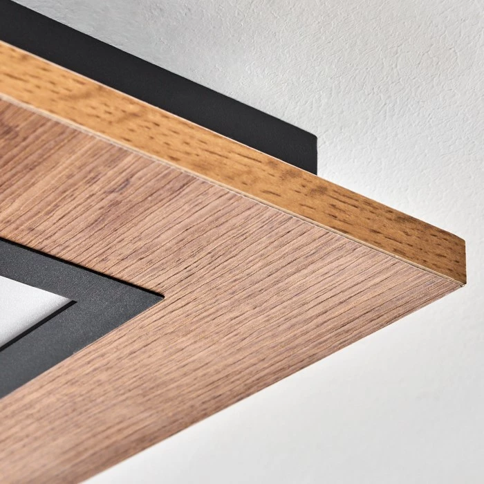 Hofstein Bardhaman Deckenleuchte LED Chrom, Schwarz, Weiß, Holzoptik, 3-flammig 6 Hofstein Bardhaman Deckenleuchte LED Chrom, Schwarz, Weiß, Holzoptik, 3-flammig – Bild 6