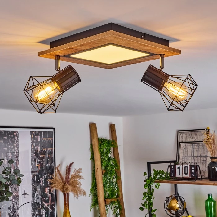 Hofstein Bardhaman Deckenleuchte LED Chrom, Schwarz, Weiß, Holzoptik, 3-flammig 7 Hofstein Bardhaman Deckenleuchte LED Chrom, Schwarz, Weiß, Holzoptik, 3-flammig – Bild 7