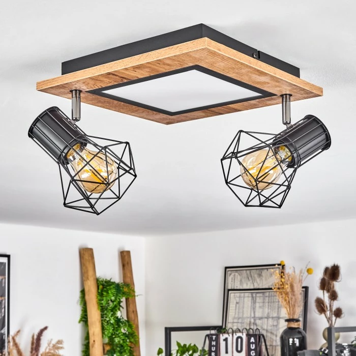 Hofstein Bardhaman Deckenleuchte LED Chrom, Schwarz, Weiß, Holzoptik, 3-flammig 10 Hofstein Bardhaman Deckenleuchte LED Chrom, Schwarz, Weiß, Holzoptik, 3-flammig – Bild 10