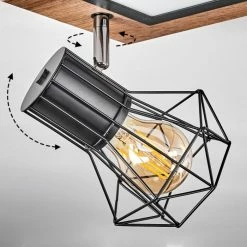 Hofstein Bardhaman Deckenleuchte LED Chrom, Schwarz, Weiß, Holzoptik, 3-flammig -LED Leuchten Verkäufe bardhaman deckenleuchte h3598078 2