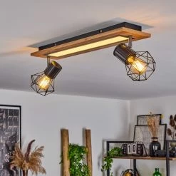 Hofstein Bardhaman Deckenleuchte LED Chrom, Schwarz, Weiß, Holzoptik, 3-flammig -LED Leuchten Verkäufe bardhaman deckenleuchte h3598078 8