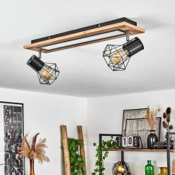 Hofstein Bardhaman Deckenleuchte LED Chrom, Schwarz, Weiß, Holzoptik, 3-flammig -LED Leuchten Verkäufe bardhaman deckenleuchte h3598078 9