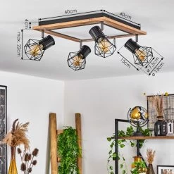 Hofstein Bardhaman Deckenleuchte LED Chrom, Schwarz, Braun, Holzoptik, 5-flammig 17 Hofstein Bardhaman Deckenleuchte LED Chrom, Schwarz, Braun, Holzoptik, 5-flammig -LED Leuchten Verkäufe bardhaman deckenleuchte h3608708 3