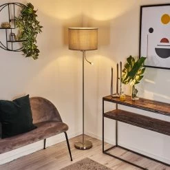 Hofstein Barruelo Stehleuchte LED Nickel-Matt, 2-flammig