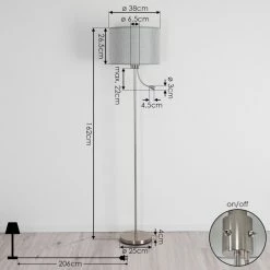 Hofstein Barruelo Stehleuchte LED Nickel-Matt, 2-flammig 15 Hofstein Barruelo Stehleuchte LED Nickel-Matt, 2-flammig -LED Leuchten Verkäufe barruelo stehleuchte h3384725 3