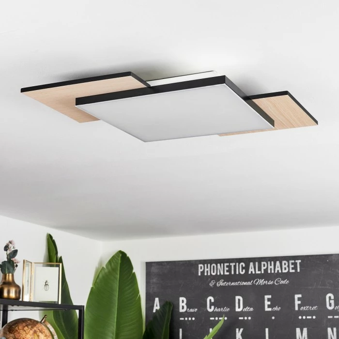 Hofstein Barullu Deckenpanel LED Schwarz, Weiß, Holz hell, 1-flammig 10 Hofstein Barullu Deckenpanel LED Schwarz, Weiß, Holz hell, 1-flammig – Bild 10