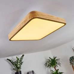 Hofstein Batamoto Deckenpanel LED Weiß, Holz hell, 2-flammig, Fernbedienung -LED Leuchten Verkäufe batamoto deckenpanel h3394281 10