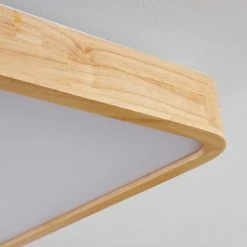 Hofstein Batamoto Deckenpanel LED Weiß, Holz hell, 2-flammig, Fernbedienung -LED Leuchten Verkäufe batamoto deckenpanel h3394281 2