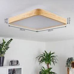 Hofstein Batamoto Deckenpanel LED Weiß, Holz hell, 2-flammig, Fernbedienung -LED Leuchten Verkäufe batamoto deckenpanel h3394281 3