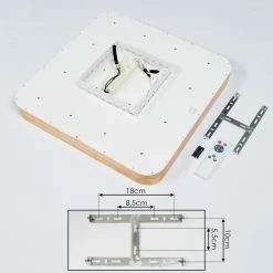Hofstein Batamoto Deckenpanel LED Weiß, Holz hell, 2-flammig, Fernbedienung -LED Leuchten Verkäufe batamoto deckenpanel h3394281 4