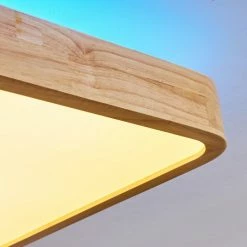 Hofstein Batamoto Deckenpanel LED Weiß, Holz hell, 2-flammig, Fernbedienung -LED Leuchten Verkäufe batamoto deckenpanel h3394281 5