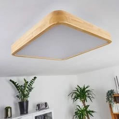 Hofstein Batamoto Deckenpanel LED Weiß, Holz hell, 2-flammig, Fernbedienung -LED Leuchten Verkäufe batamoto deckenpanel h3394281 9