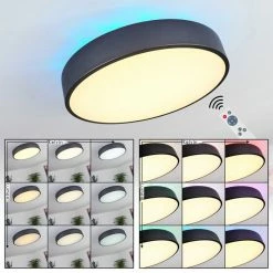 Hofstein Batamoto Deckenpanel LED Schwarz, Weiß, 2-flammig, Fernbedienung, Farbwechsler