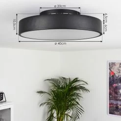 Hofstein Batamoto Deckenpanel LED Schwarz, Weiß, 2-flammig, Fernbedienung, Farbwechsler -LED Leuchten Verkäufe batamoto deckenpanel h3418031 3