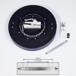 Hofstein Batamoto Deckenpanel LED Schwarz, Weiß, 2-flammig, Fernbedienung, Farbwechsler -LED Leuchten Verkäufe batamoto deckenpanel h3418031 4