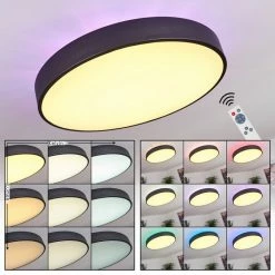 Hofstein Batamoto Deckenpanel LED Schwarz, Weiß, 2-flammig, Fernbedienung, Farbwechsler