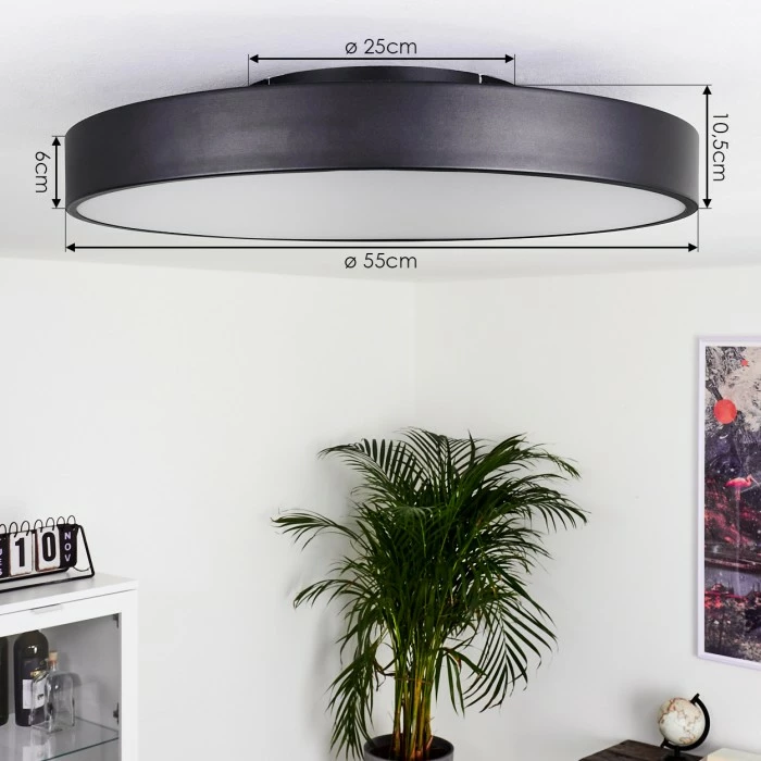 Hofstein Batamoto Deckenpanel LED Schwarz, Weiß, 2-flammig, Fernbedienung, Farbwechsler 4 Hofstein Batamoto Deckenpanel LED Schwarz, Weiß, 2-flammig, Fernbedienung, Farbwechsler – Bild 4
