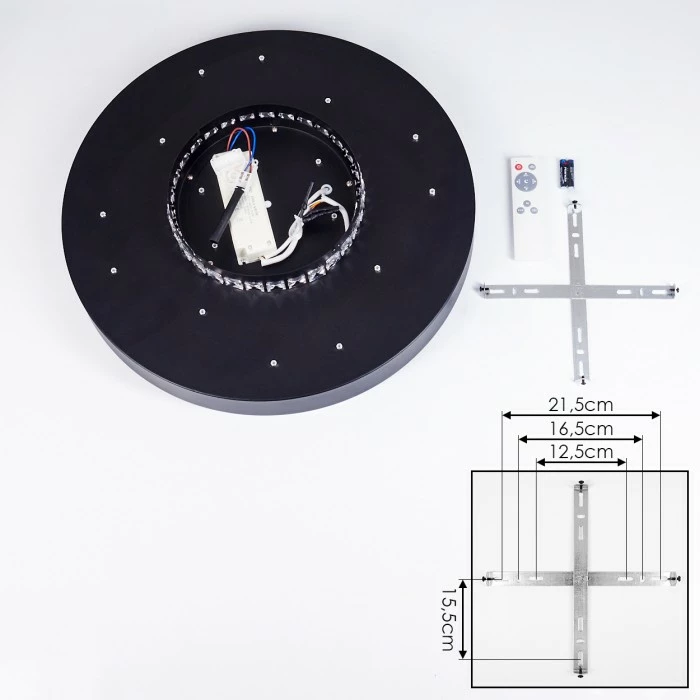 Hofstein Batamoto Deckenpanel LED Schwarz, Weiß, 2-flammig, Fernbedienung, Farbwechsler 5 Hofstein Batamoto Deckenpanel LED Schwarz, Weiß, 2-flammig, Fernbedienung, Farbwechsler – Bild 5