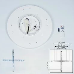 Hofstein Batamoto Deckenpanel LED Weiß, 2-flammig, Fernbedienung, Farbwechsler -LED Leuchten Verkäufe batamoto deckenpanel h3418109 4