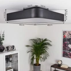 Hofstein Batamoto Deckenpanel LED Schwarz, Weiß, 2-flammig, Fernbedienung, Farbwechsler -LED Leuchten Verkäufe batamoto deckenpanel h3418437 3