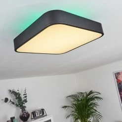 Hofstein Batamoto Deckenpanel LED Schwarz, Weiß, 2-flammig, Fernbedienung, Farbwechsler -LED Leuchten Verkäufe batamoto deckenpanel h3418437 8