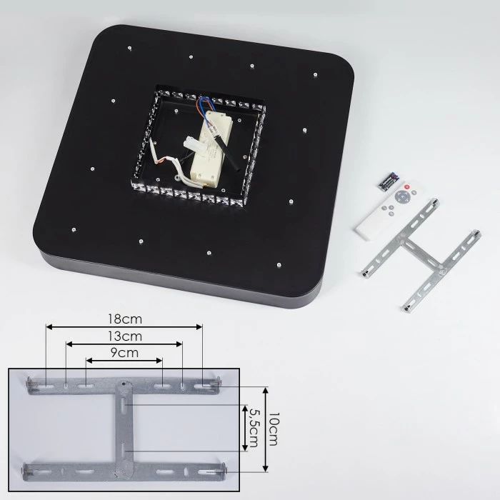 Hofstein Batamoto Deckenpanel LED Schwarz, Weiß, 2-flammig, Fernbedienung, Farbwechsler 5 Hofstein Batamoto Deckenpanel LED Schwarz, Weiß, 2-flammig, Fernbedienung, Farbwechsler – Bild 5