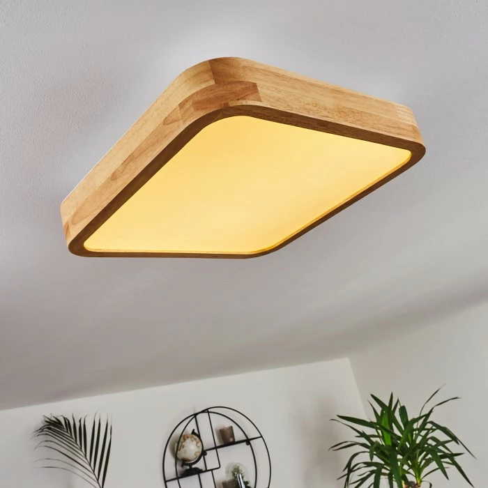 Hofstein Batamoto LED Panel Weiß, Holz hell, 2-flammig, Fernbedienung, Farbwechsler 11 Hofstein Batamoto LED Panel Weiß, Holz hell, 2-flammig, Fernbedienung, Farbwechsler – Bild 11