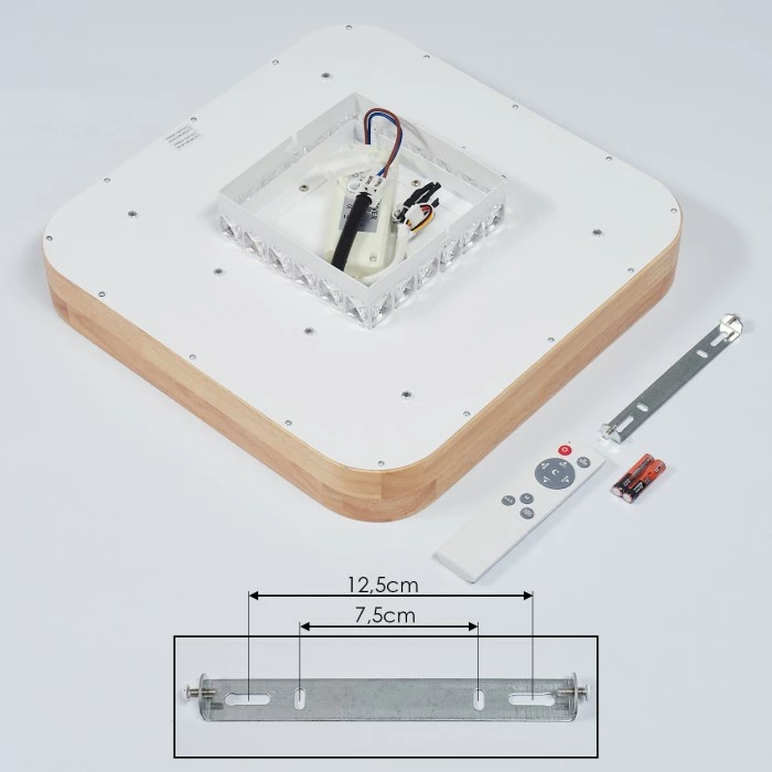 Hofstein Batamoto LED Panel Weiß, Holz hell, 2-flammig, Fernbedienung, Farbwechsler 5 Hofstein Batamoto LED Panel Weiß, Holz hell, 2-flammig, Fernbedienung, Farbwechsler – Bild 5