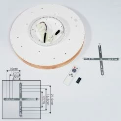 Hofstein Batamoto LED Panel Holz hell, 2-flammig, Fernbedienung -LED Leuchten Verkäufe batamoto led panel h3416631 4