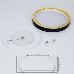 Hofstein Beade Deckenleuchte LED Schwarz, Gold, 1-flammig, Fernbedienung -LED Leuchten Verkäufe beade deckenleuchte h3384664 4