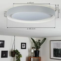 Hofstein Beade Deckenleuchte LED Grau, Weiß, 1-flammig, Fernbedienung, Farbwechsler -LED Leuchten Verkäufe beade deckenleuchte h3392379 3