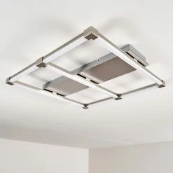 Hofstein Beken Deckenleuchte LED Stahl gebürstet, 1-flammig -LED Leuchten Verkäufe beken deckenleuchte h3269343 do1 11