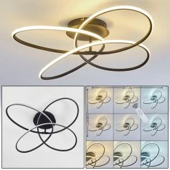 Hofstein Belgorod Deckenleuchte LED Schwarz, Weiß, 1-flammig, Fernbedienung