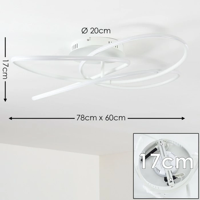 Hofstein Belgorod Deckenleuchte LED Weiß, 1-flammig, Fernbedienung 2 Hofstein Belgorod Deckenleuchte LED Weiß, 1-flammig, Fernbedienung – Bild 2