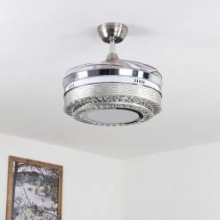 Hofstein Bendigo Deckenventilator LED Nickel-Matt, Transparent, Klar, 1-flammig -LED Leuchten Verkäufe bendigo deckenventilator h3325674 15