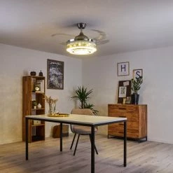 Hofstein Bendigo Deckenventilator LED Nickel-Matt, Transparent, Klar, 1-flammig -LED Leuchten Verkäufe bendigo deckenventilator h3325674 4