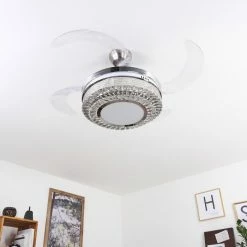 Hofstein Bendigo Deckenventilator LED Nickel-Matt, Transparent, Klar, 1-flammig -LED Leuchten Verkäufe bendigo deckenventilator h3325674 8