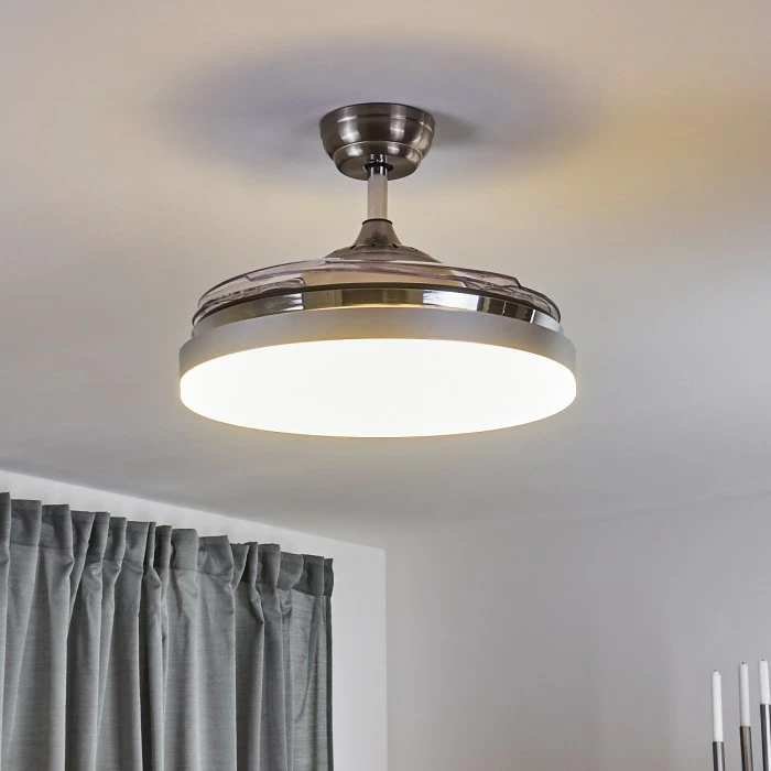 Hofstein Bendigo Deckenventilator LED Chrom, 1-flammig 17 Hofstein Bendigo Deckenventilator LED Chrom, 1-flammig – Bild 17