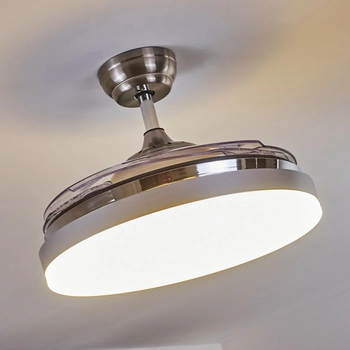 Hofstein Bendigo Deckenventilator LED Chrom, 1-flammig 5 Hofstein Bendigo Deckenventilator LED Chrom, 1-flammig – Bild 5